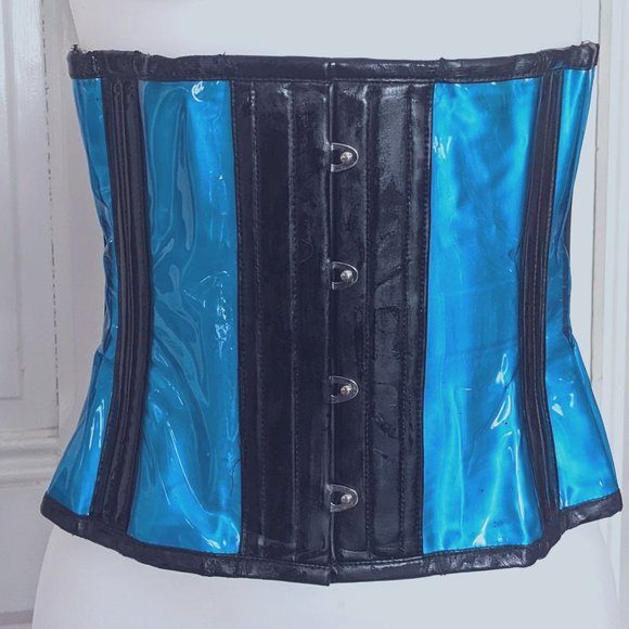Cybergoth PVC Vinyl Corset Versatile Fashions Vintage 90s - Picture 5 of 14